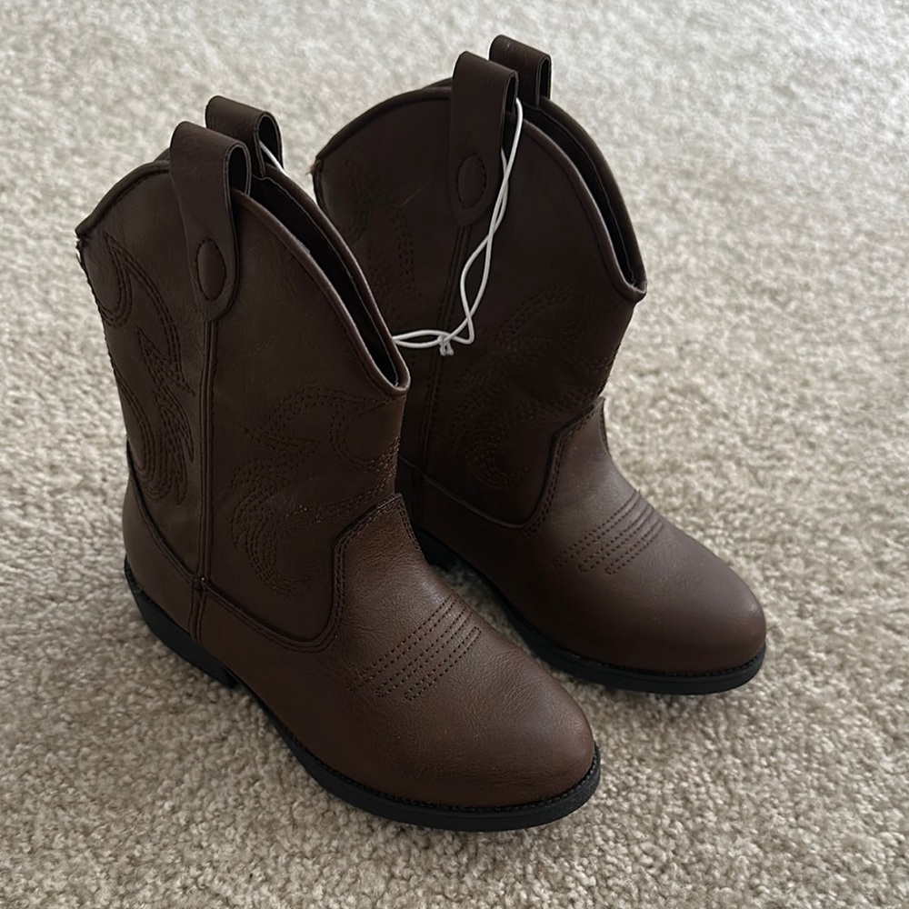 Brown Kids Cowboy Boots